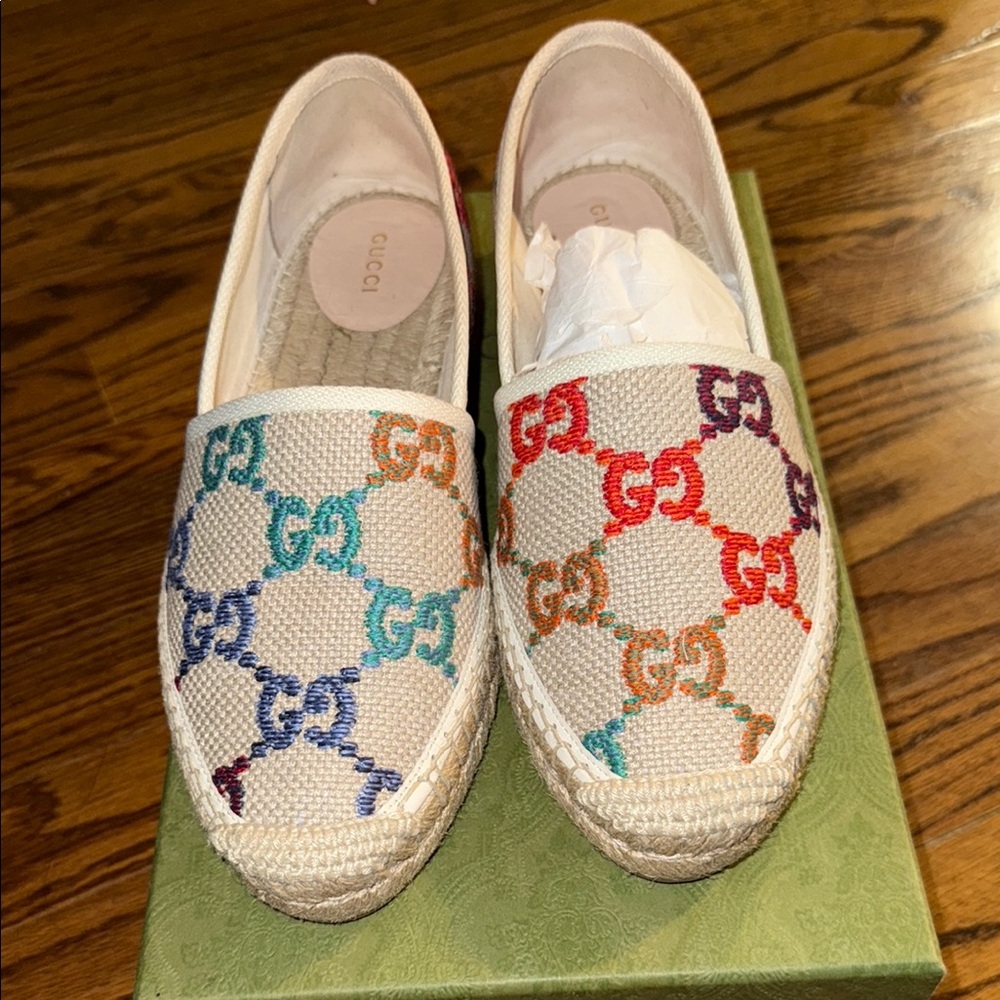 Gucci Multicolor Espadrille Flats